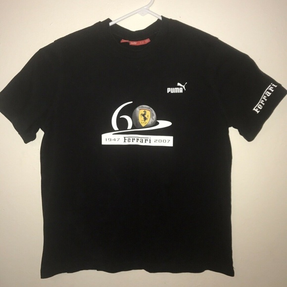 Scuderia Ferrari VTG Puma Black Men Shirt Size L - Picture 1 of 4